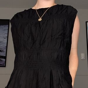 H&M Black Textured Sleeveless Blouse